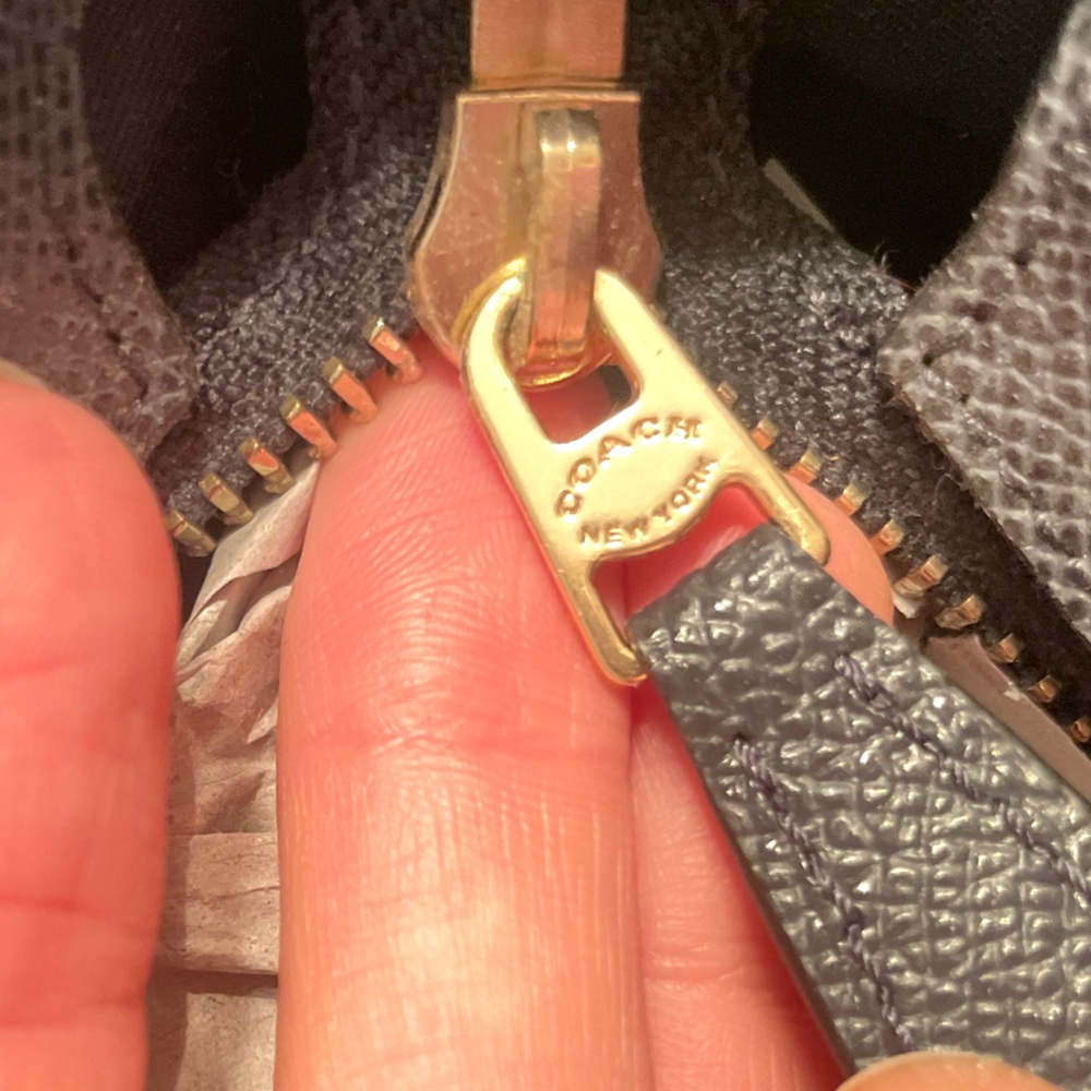Coach X Grain Zip Top Tote Denim Blue NWOT Bag - Picture 13 of 13